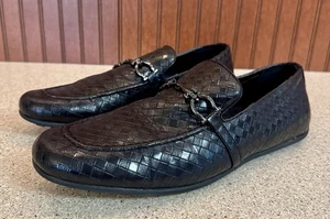 Van Heusen Black Woven Driving Loafer Slip On Shoe Horse Bit Mens 12 Old Money - Picture 1 of 11