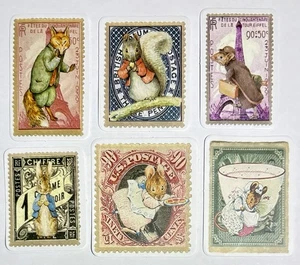 CUTE ANIMALS SQUIRREL FOX RABBIT MICE 6 HQ Laptop Diary Phone Stickers Set D - Afbeelding 1 van 1