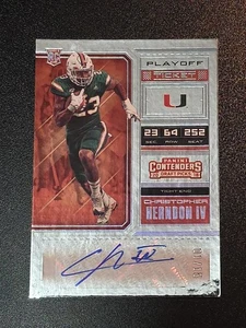 2018 Contenders Draft Picks Christopher Herndon IV Playoff Ticket 1/15 RC Auto - Picture 1 of 11