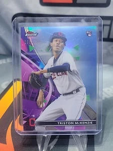 Triston McKenzie 2021 Finest Sky Blue Refractor #'d/300 Cleveland Indians RC - Foto 1 di 3