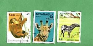 SELLOS POSTALES ANIMALES 3 USADOS - Imagen 1 de 1
