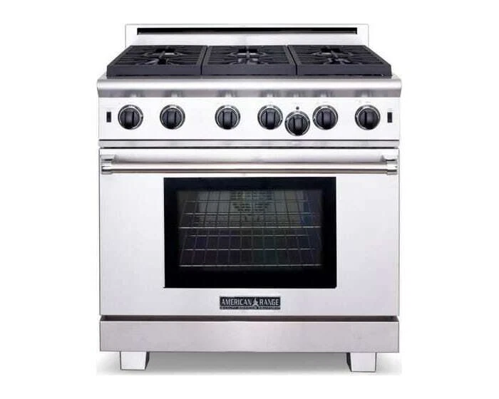 American Range 36" SS Medallion Doble Rango de Combustible con Plancha ARR364GDDFN Foto 1 de 2