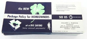 2D 58 Insurance Policy Advertisements Salesman Door To Door Flyers Baltimore MD - Picture 1 of 6