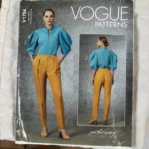 VOGUE Pattern V1704 RACHEL COMEY Puff Sleeve Blouse Pants 16-24 Uncut - Picture 1 of 2