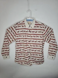 Vintage Wrangler Western Hemd Herren L weiß/rot Pferde langarm - Bild 1 von 6