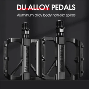 "Pedales planos ultraligeros de uranio empobrecido bicicleta WEST BIKING aleación de aluminio 9/16" - Imagen 1 de 14