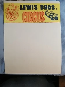Vintage Lewis Bros. Circus Letterhead Blank Page - Picture 1 of 2