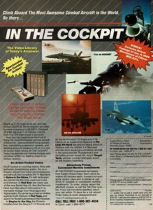 1989 Vintage Print Ad Easton Press Video In The Cockpit F-18 F/A-18 Hornet AH-64 - Bild 1 von 2