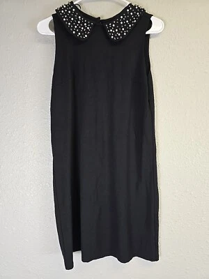 Vestido recto Cramen Marc Valvo negro cuello con joyas talla S Foto 1 de 4