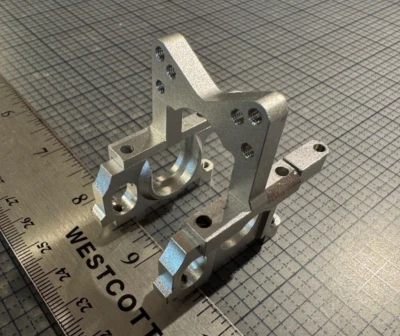 HPI RS4 Nitro Front Bulkhead Silver Alloy Super RS4 2 Mini Racer - Image 1 of 4