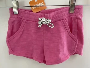 Gymboree Kid Girls Solid Hot Pink Cotton Blend Elastic Waist Pull On Shorts XS 4 - Picture 1 of 4