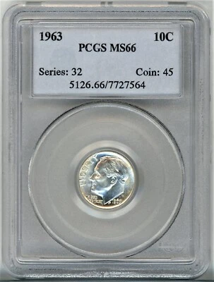 1963 PCGS MS66 ROOSEVELT SILVER DIME - Image 1 of 4