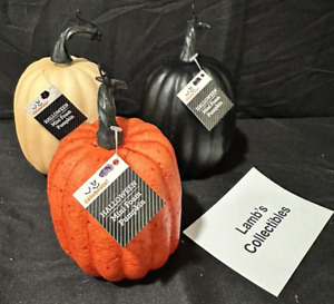 Mini Foam Pumpkins set of 3 Way to Celebrate Orange Black White Fall Decorations