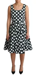 DOLCE & GABBANA Dress Green Polka Dotted Cotton A-Line IT40 / US6 / S RRP $1400 - Picture 1 of 9