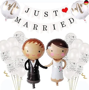 HCRXVV Just Married Deko Hochzeitsdeko 25 Stück,Brautpaar Figuren Folienballon - Bild 1 von 7