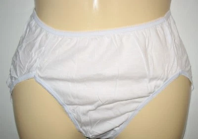 FADED GLORY -  SIZE  8 XL  - NEW  WHITE - 100% COTTON   HI-CUT PANTY   - Image 1 of 2