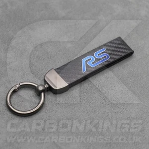 Ford RS Carbon Fibre Style Blue Key Ring Chain Premium Focus Escort Fiesta Puma - Picture 1 of 7