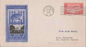 ZAYIX Air Mail FDC US C22-7b H. Ioor White House Photo cachet 50c red 062822SM16 - Picture 1 of 2