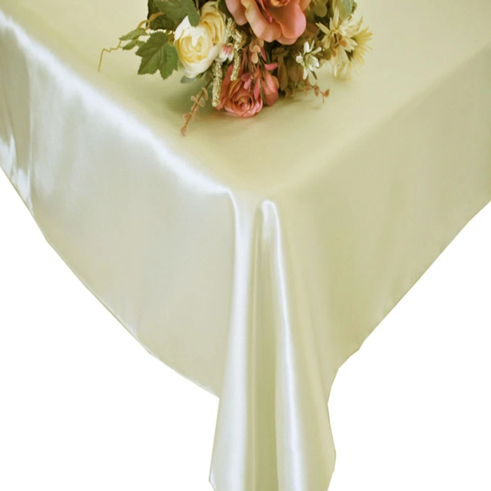 Pack de 5 manteles de boda de satén rectangulares para banquete de 90" X 156" 30 colores Foto 1 de 1