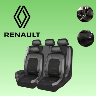 For All Renault Faux Leather Luxury Seat Cover Full Set 5 Seat - Image 1 of 4
