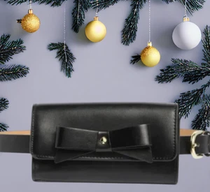 Kate Spade New York Schleife Schwarz Leder Gürteltasche Neu mit Etikett Gr. L/XL - Bild 1 von 6