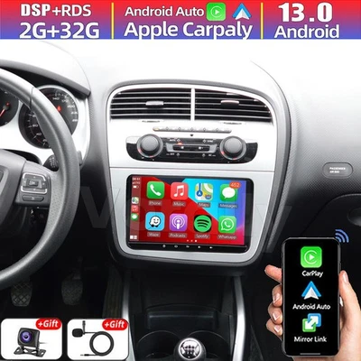 Android 13 Apple Carplay Coche Estéreo Radio GPS Unidad Principal Para Seat Altea 2008-2015 Foto 1 de 4