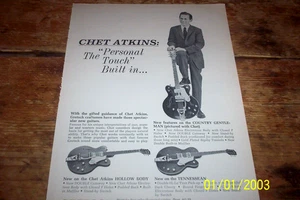 CHET ATKINS (GRETSCH GUITAR / Country Gentleman / Tennessean ) 1967 PROMO Ad NM - Bild 1 von 1