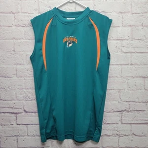 Camiseta sin mangas de los Miami Dolphins de la NFL para hombre M logotipo bordado rendimiento elástico - Imagen 1 de 7