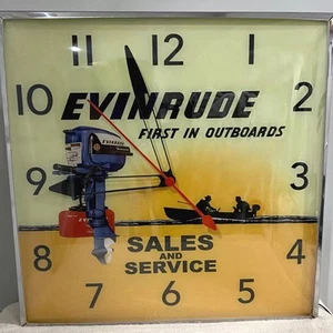 Evinrude Outboard Motors Lighted Advertising Wall Clock Free Shipping Boating - Picture 1 of 3