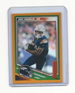 2025 Score Troy Franklin First Down Orange Foil Parallel #D 10/10 SP Card # 15 - Bild 1 von 2