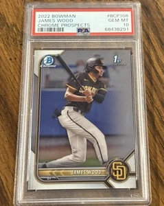 2022 James Wood Bowman Chrome Prospects/Rookie Card RC GRADED GEM MT 10! PERFECT - Picture 1 of 5