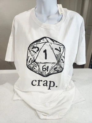 NUEVO Dungeon & Dragons Hombre Talla M Dice Master "Mierda." Camiseta Humor Roll Miss Foto 1 de 4