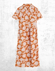 Ex Seasalt Women’s Cotton Button Floral Shirt Dress in Fleet Yellow (Defect) - Picture 1 of 10