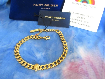 KURT GEIGER LONDON Authentic Gold Curb Chain Eagle Bracelet NWT - Image 1 of 4