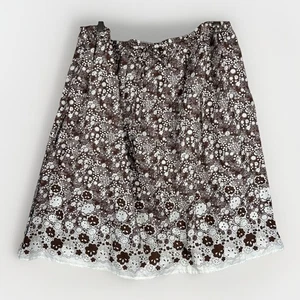 Vintage Uniti Skirt One Size BoHo Midi Drawstring Brown Floral Festival - Picture 1 of 5
