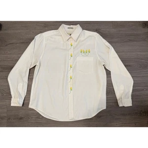 VTG Diane Furstenberg Western Shirt XL Custom Yellow Rose of Texas Embroidery - Picture 1 of 8