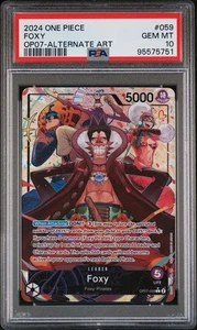 2024 One Piece OP07-059 Foxy Alt Art Leader Rare PSA 10 500 Years In The Future - Picture 1 of 2