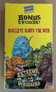Extreme Dinosaurs VHS Bullseye Surfs The Web Blockbuster Exclusive Rare Cartoon - Picture 1 of 4