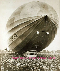 Rare Reprint Image of Graf Zeppelin Arriving At Hanworth, UK In 1931- 8" by 10" - Picture 1 of 1