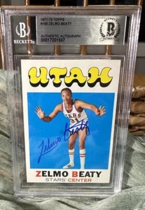 Zelmo Beaty 1971 #165 Topps Autograph HOF Rookie Basketball Card Signed Beckett - Bild 1 von 2