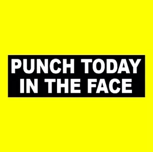 Divertida "PUNCH TODAY IN THE FACE"" calcomanía motivacional PEGATINA DE PARACHOQUES boxeo mma - Imagen 1 de 1