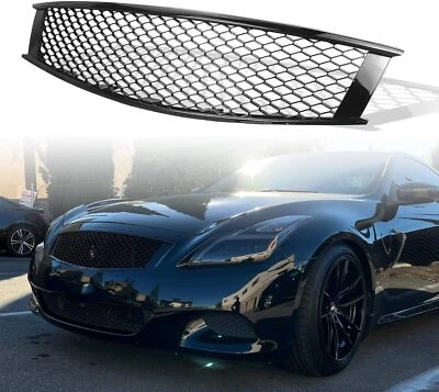 Front Grill Grille For Infiniti G37 2 Door Coupe 2008-2013 2011 2012 Gloss Black - Image 1 of 4