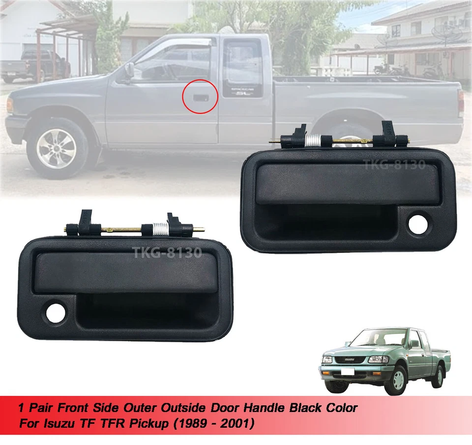 Par de manijas de puerta exterior delanteras negras para camioneta Isuzu TF TFR 1989-2001 Foto 1 de 4