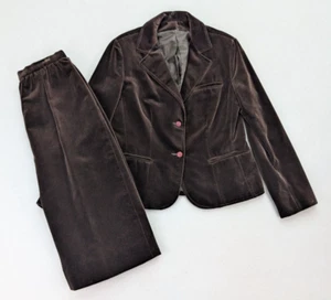 Vintage Women's Skirt Suit Size 12 Brown Velvet Devon Hall Neiman Marcus - Picture 1 of 20