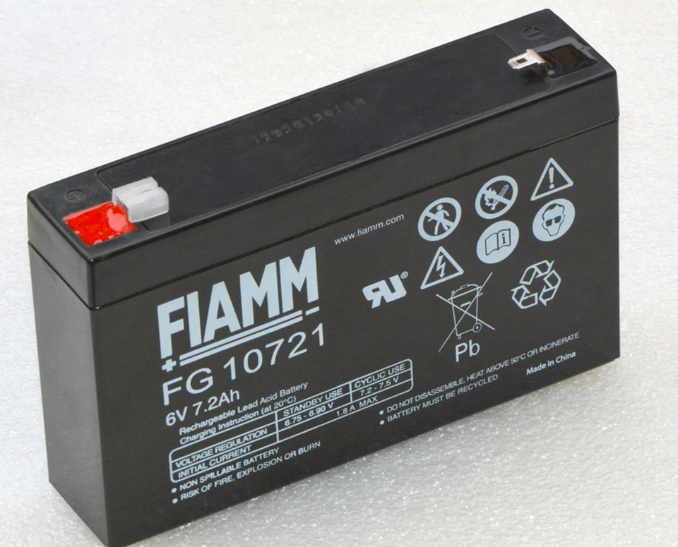 Batterie Accu Ups USV 6V 7,2AH FG10721 Fiamm 6 Volt 7,2 A Amper Neuf AK-3