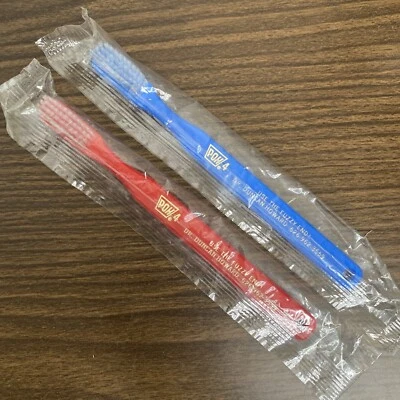 2 cepillos de dientes de odontología POH de colección - azul y rojo - ¡Usa el extremo difuso! -Hecho en USA Foto 1 de 4