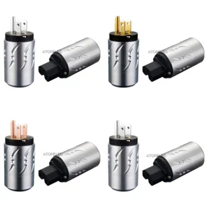 VIBORG Silver/Gold/Rhodium Plated Copper US Male/IEC Female Power Plug HiFi 502 - Picture 1 of 4