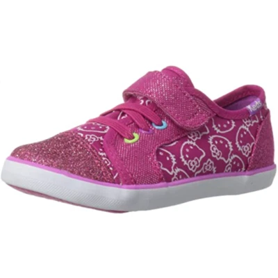 NEW keds Kid Baby Toddler Hello Kitty Rally A/C Hot Pink Multi Glitter Sneaker - Image 1 of 4
