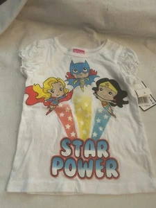 DC Comics Girls Wonder Woman Batgirl Super Size 4T NWT white Star Power - Picture 1 of 4