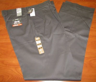 NEW DOCKERS MENS BIG & TALL IRON FREE PLEATED WITH STRETCH DARK GREY PANTS 38X38 - Image 1 of 4
